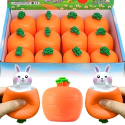 New Squeezing Carrot Rabbit Cup Toys Kids Stress Reliefing Pinch Toy Fidget Decompression Sensory Toy for Child Adult Baby Gift