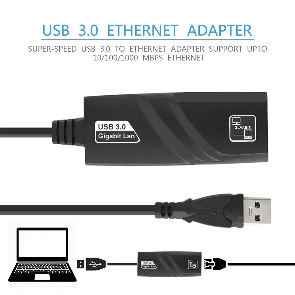 محول إيثرنت USB من النوع C USB 3.0 إلى محول شبكة جيجابت يدعم السرعات ما يصل إلى 10/100/1000 ميجابت في الثانية لأجهزة Macbook وMac Pro XPS #3