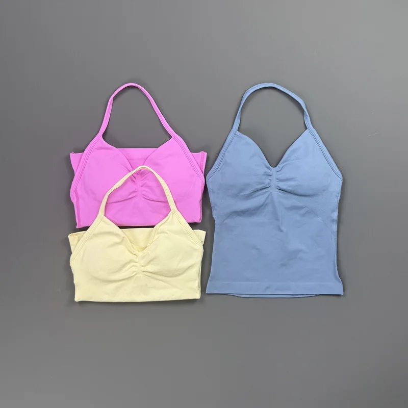 Longline Strappy Top Sports Vest Women Breathable Yoga Tank Top Slim Fit Gym Workout Training Sleeveless Fitness Halter image 4