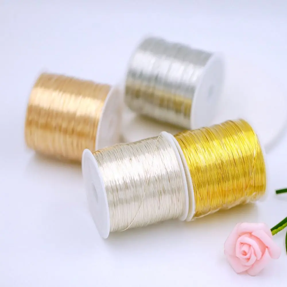Gold Plated Brass Copper Wire 0.3mm 0.4mm Handmade Crafts Handmade Brass Wire DIY 100 Meters/roll Jewelry Making Wire