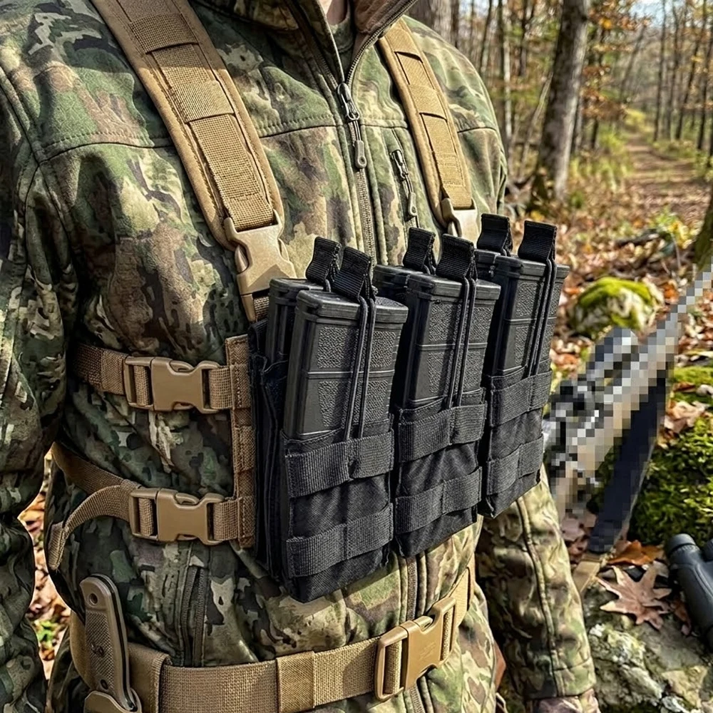 Tactical Single/Dual/Triple/Six Magazine Bag Molle Mag Pouch for Airsoft Ammunition 5.56mm M4 AR15 AK Assault Rifle Hunting - view 6