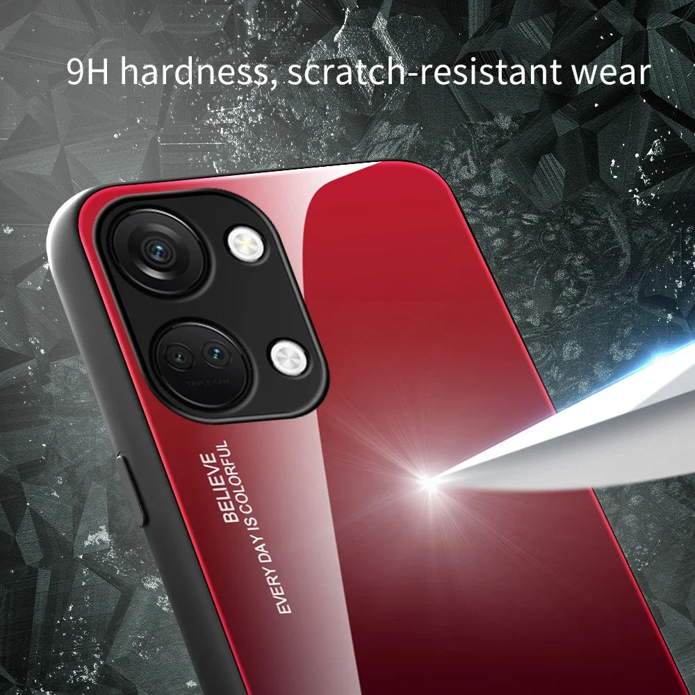 Tempered Glass Case Funda For Poco X7 F6 X6 M6 X5 F5 M5s X4 X3 M3 F2 Pro C65 C75 Gradient Color Painting Pattern Case Back Cover