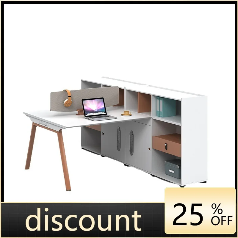 

LMM desk four-person high cabinet board simple double-person financial staff desk