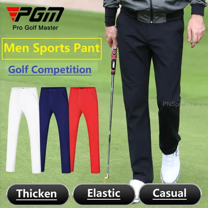 Pgm Golf Clothing Trouser Men High Elastic Golf Pant Male Autumn Winter Sports Pants Breathable Thick Tennis Run Trouser XXS-3XL