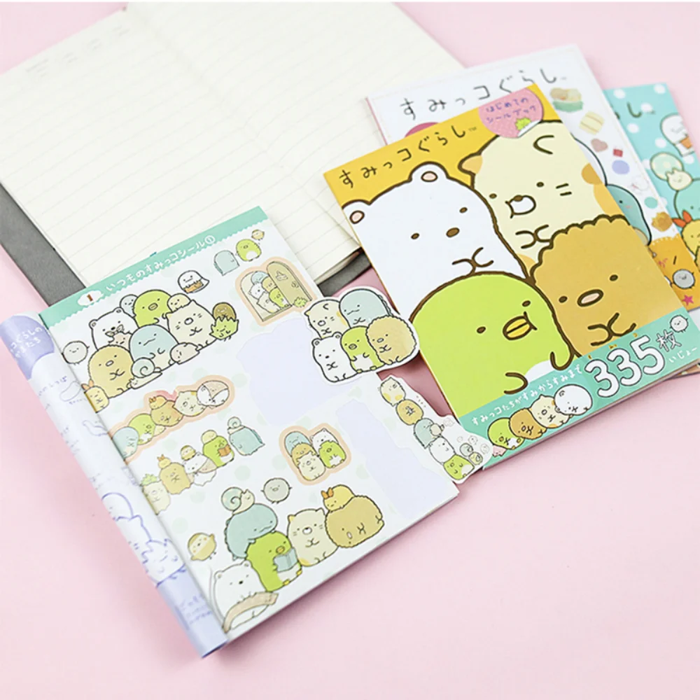 335 قطعة/الحزمة Kawaii Sumikkogurashi الكرتون ملصق طالب زجاجة ماء القرطاسية ملصقات الزخرفية الفتيات هدايا أعياد الميلاد