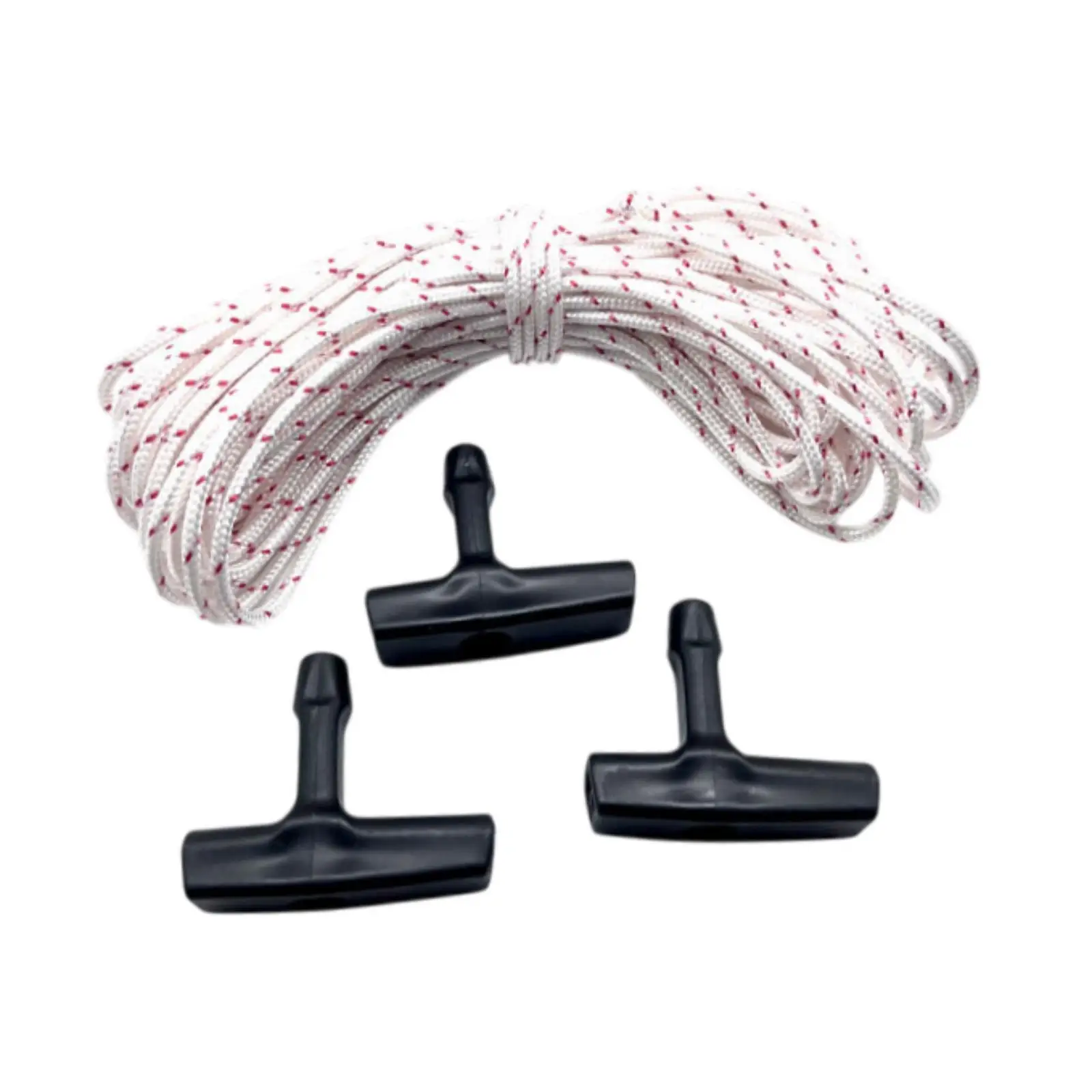 3x Pull Cord Rope with Starter Handles 10 M Rope Spare Parts Easy to Install