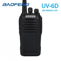 Baofeng UV-6D Walkie Talkie Radio bidirezionale a lungo raggio 400-480MHz UHF Single Band ricetrasmettitore Radio palmare Interphone