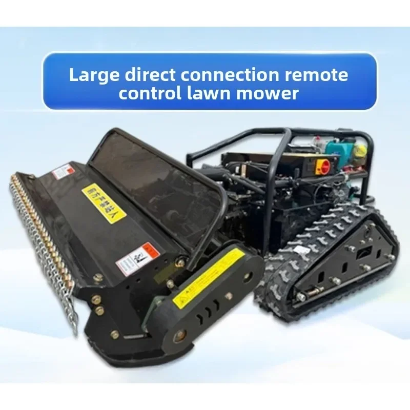 diesel remote control lawn mower four-stroke small wasteland reclamation high-power crawler straw returning crusher