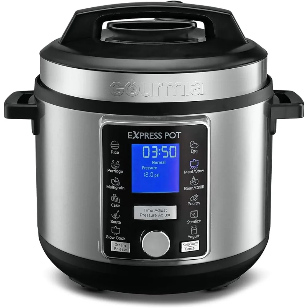 Controlador de pressão ajustável com trava de tampa de aço inoxidável Função de agitação automática 13 modos de cozinheiro 6 Qt Pot