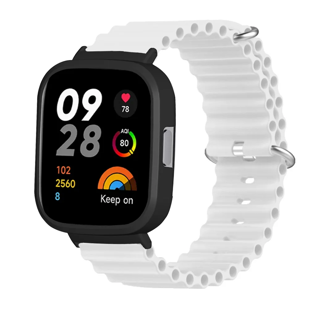 สายมหาสมุทร + เคสสำหรับ redmi Watch 3สายนาฬิกาสำรองซิลิโคนสำหรับ Xiaomi redmi Watch 3สายรัดข้อมือ Correa
