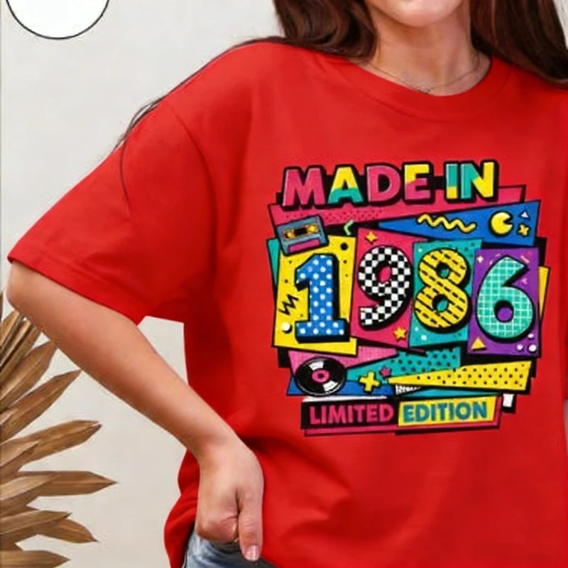 Custom Made 40th Birthday Personalized Chapter 1986 Unisex Shirt Limited Edition Born in Gift for Her Printed T-shirt Tops