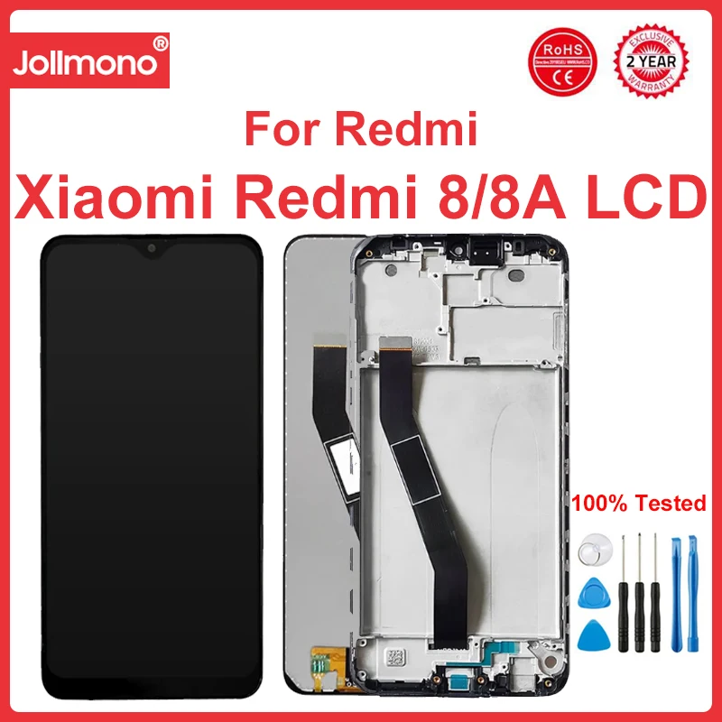 Per Xiaomi Redmi 7 Redmi 7A Redmi 8 Redmi 8A Display LCD con sensore digitalizzatore Touch Screen con cornice con kit