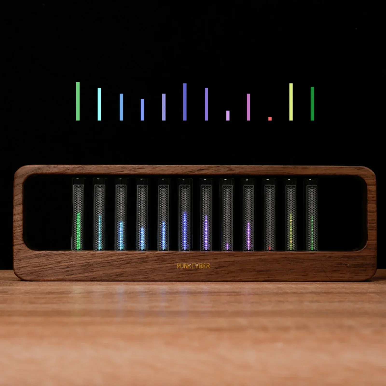 RGB LED Music Sensor Light Digital Nixie Tube Clock Auto Esports Room Live Rhythm Light Sound Pickup Ambient Light