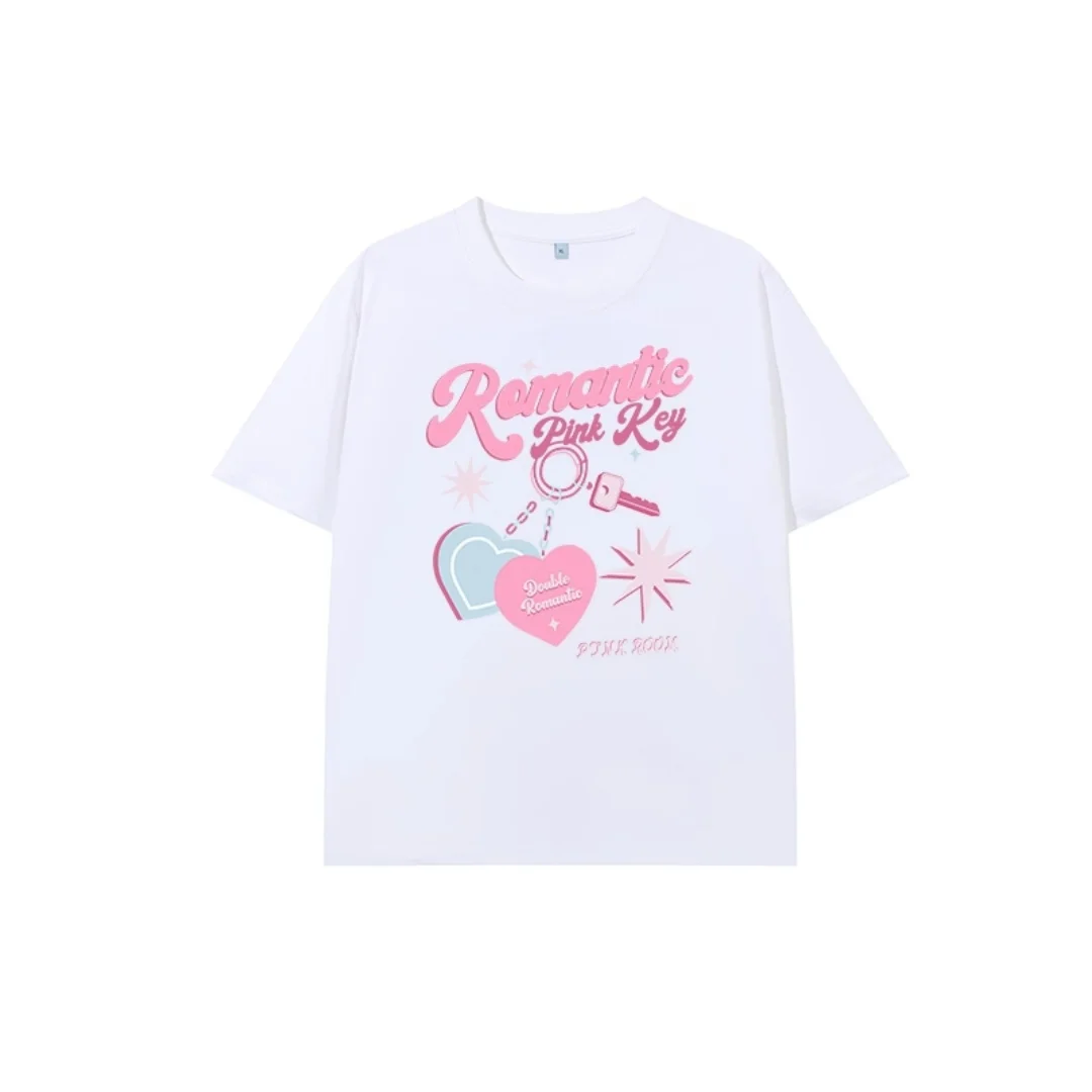 Футболка с рисунком в студенческом стиле, летняя модная футболка для отдыха, высококачественная универсальная дышащая мужская и женская футболка из чистого хлопка Y2K