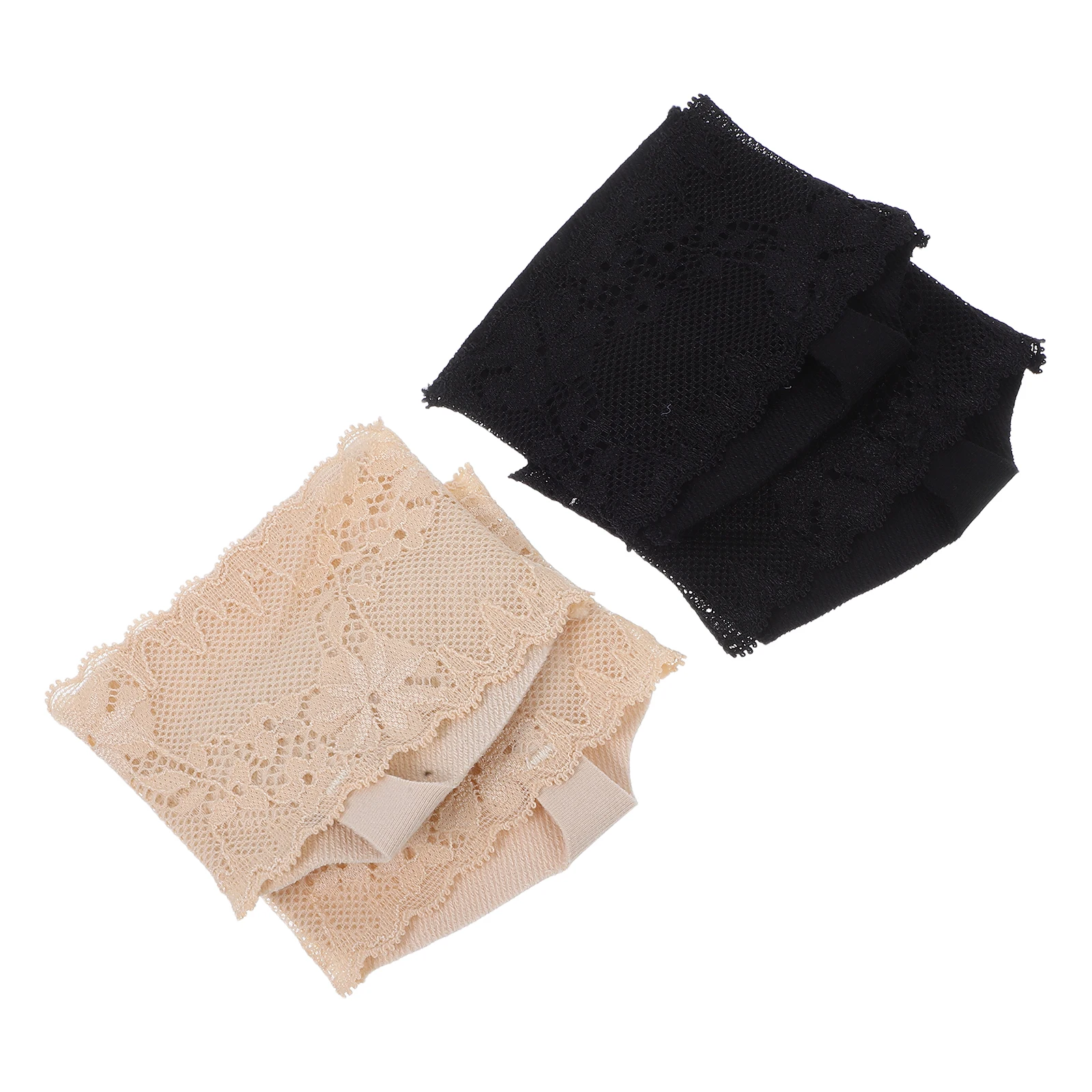 

2 Pairs Lace Open Toe Half For Women Invisible Toe Topper Cushion Padding Forefoot Pads Liner Non Slip Grip Toeless Spa