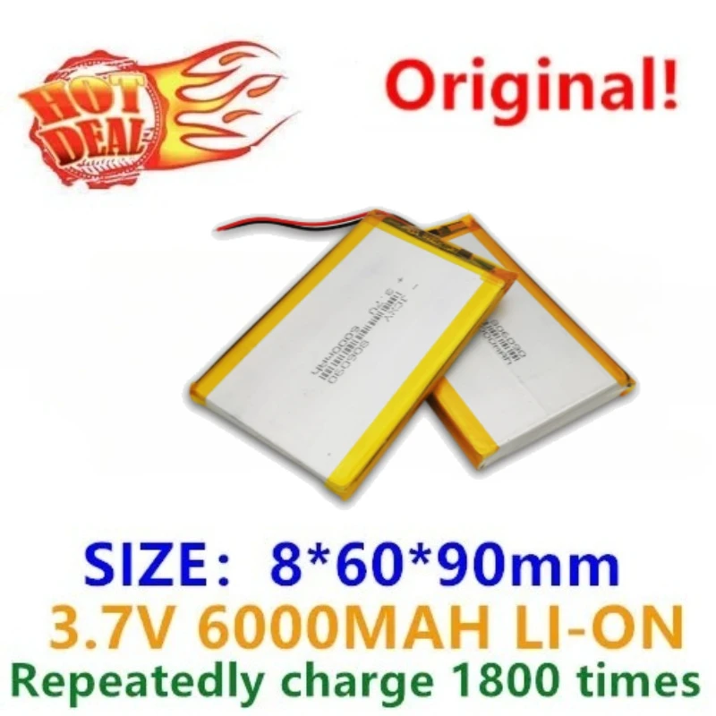 

Купите больше — дешевле! Литиевая батарея 806090 3.7V 6000mAh, большая емкость, перезаряжаемая, для медицинских приборов