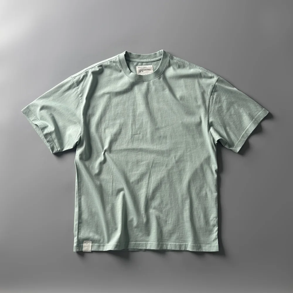 

Classic Retro Men's round Ne ort Sve T-irt Loose Fit High Weight Color Casual Top for Youngsters Breathable Su...