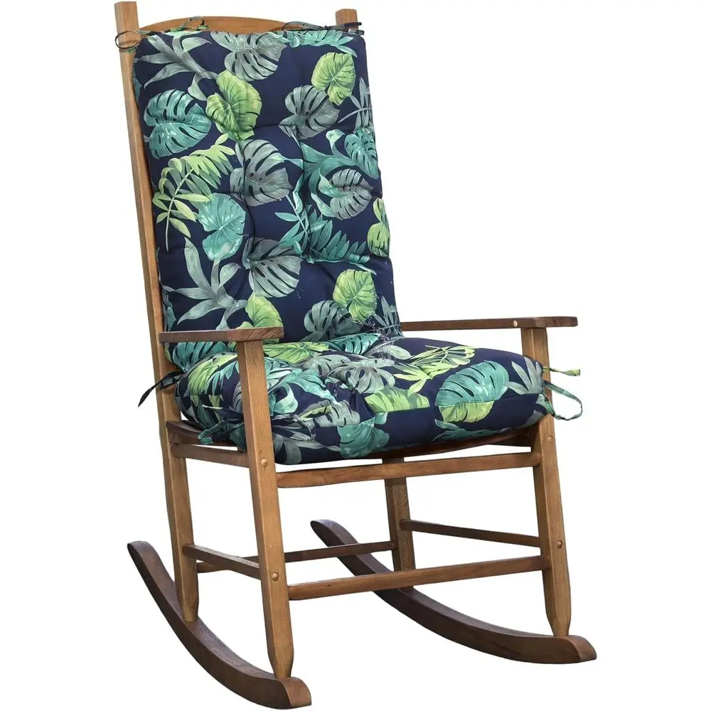 

1 Pack Outdoor Rocking Chair Cushion loral Wicker Chair Cushion with Ties Overstued Seat Pad or Patio Porch Rocker Chair