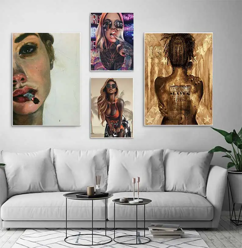 Figure Canvas painting The most beautiful girl wall pictures for sitting Room posters and prints Wall Art posters