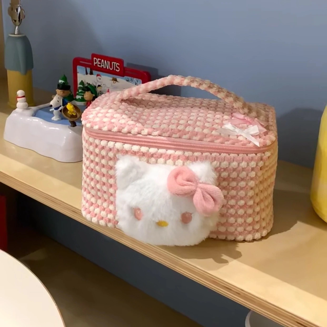 Women Makeup Storage Bags Kawaii Cute Little Cats Cosmetic Case Portable Large Capacity Travel Bag Organizer Storage Makeup Bags