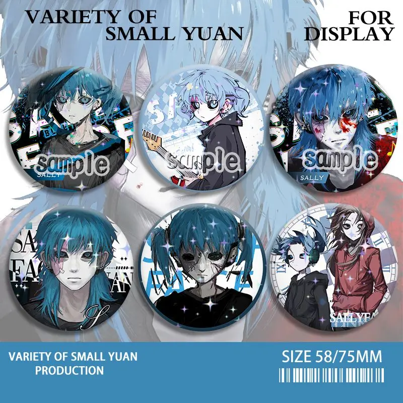 

Anime Sally Face Badge Brooch Pin Sal Clothes Backpack Decoration Lapel Personalized Chest Tag