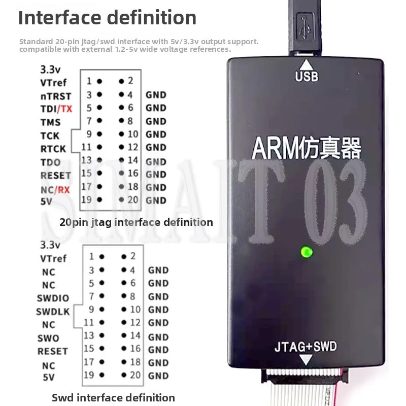V9 Compatible Debug Probe | Program & Debug ARM MCUs (STM32, GD32, NXP) | USB Emulator for Embedded Development