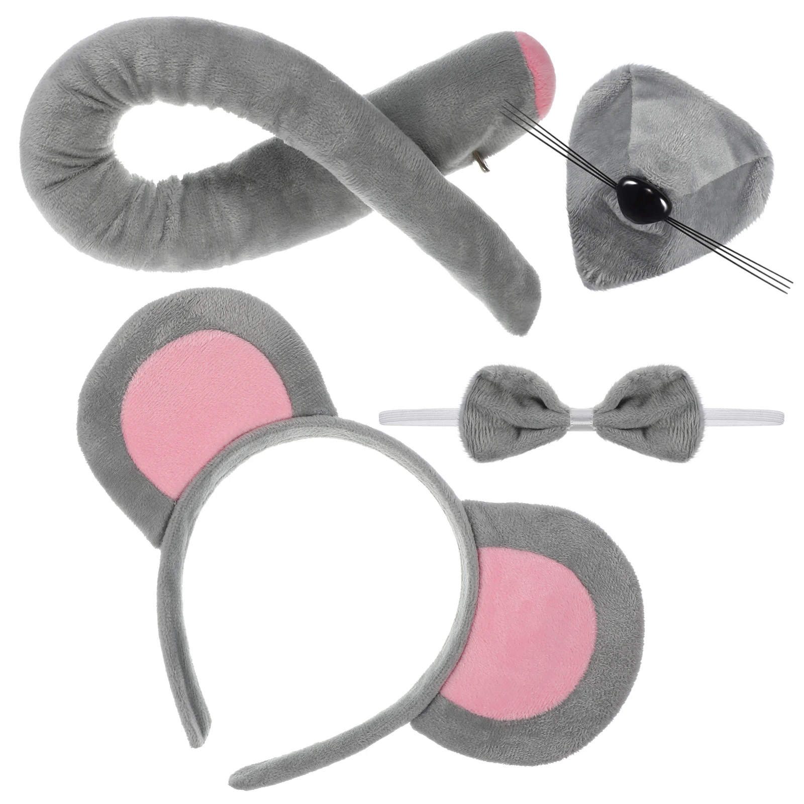 1 ชุดที่คาดผมหูหนู ชุดแฟนซีสัตว์สำหรับผู้ใหญ่ เนื้อผ้านุ่ม สวมใส่สบาย ใช้ได้กับทุกคน เหมาะสำหรับงานวันเกิด งานปาร์ตี้แฟนซี