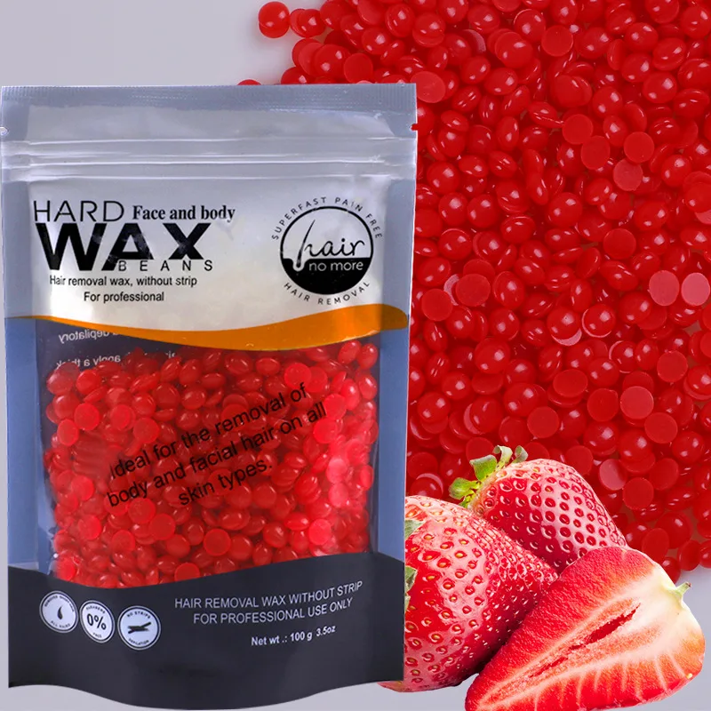 100g solid hard wax beans, hot wax, paperless wax therapy granules, honey wax, whole body hair removal wax bean series