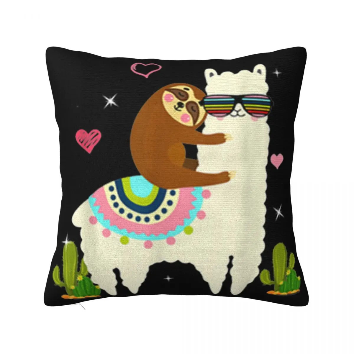 Hot Sloth Riding Llama Funny Gift For Kids Girls Women Game Pride Youth Street Style Anime Pillow Case