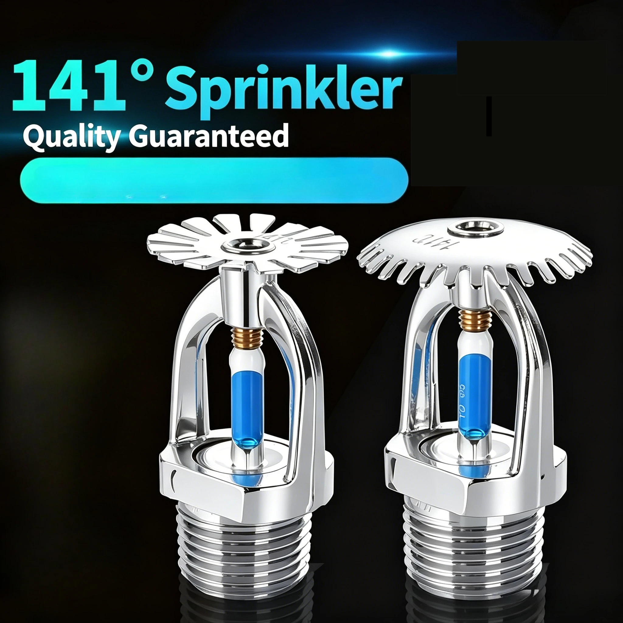 2Pcs 141 Degree Fire Sprinkler Head DN15 High Temperature Resistant Pendent Spray Nozzle For Fire Extinguishing System