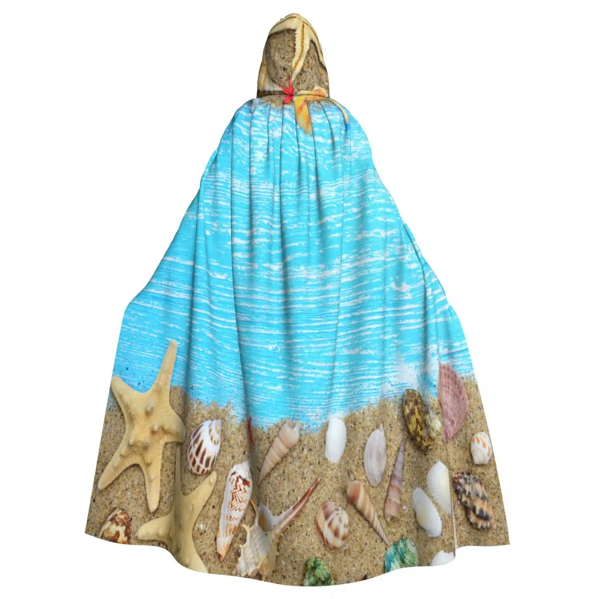 Sand Beach Starfish Collection Cloak Hooded Cosplay Costume Halloween Adult Long Party Cape