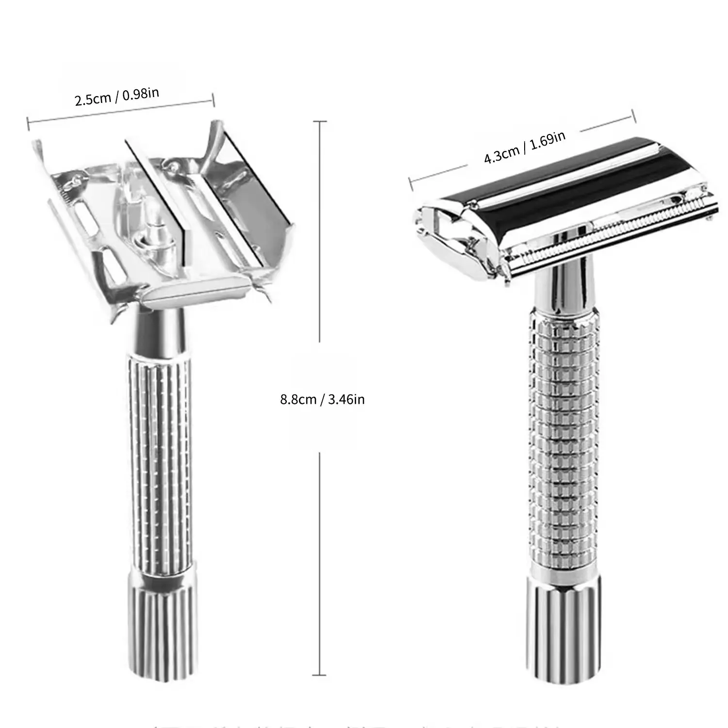 Barbear lâminas e lâminas de cabelo facial para homens Faca dobrável de tira, suporte de lâmina reta de aço inoxidável, ferramentas para barbeiro