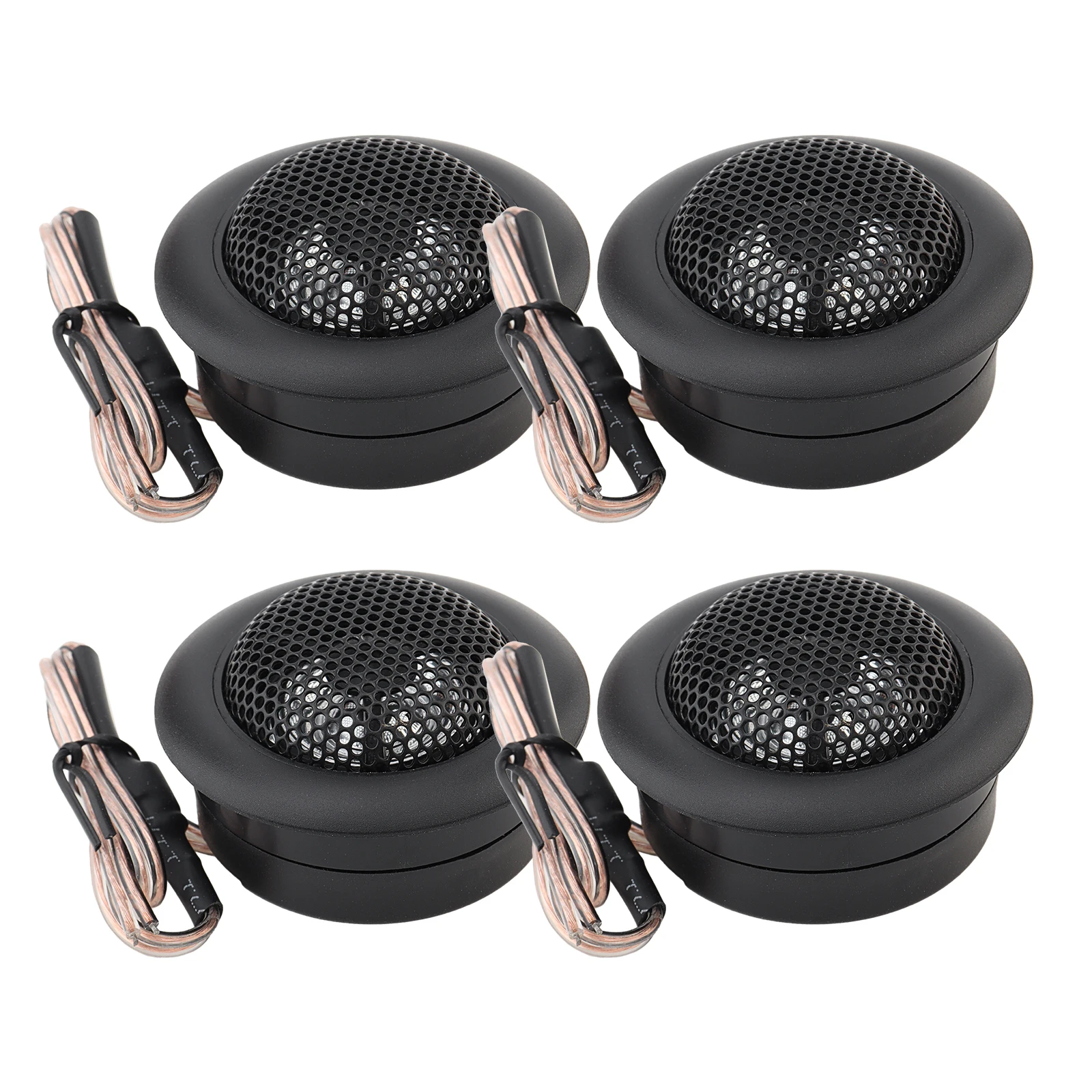 4pcs 800W 25mm Dome Tweeter Speaker Universal High Frequency Tweeters for Car Audio System with Spare Casing