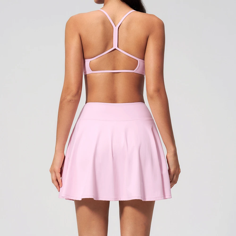 2PCS Yoga Set Women Sportswear Sport Bras Gym Outfits Workout Tops for Women Yoga Clothes Fitness Short Skirt Gym Set Yoga Suits