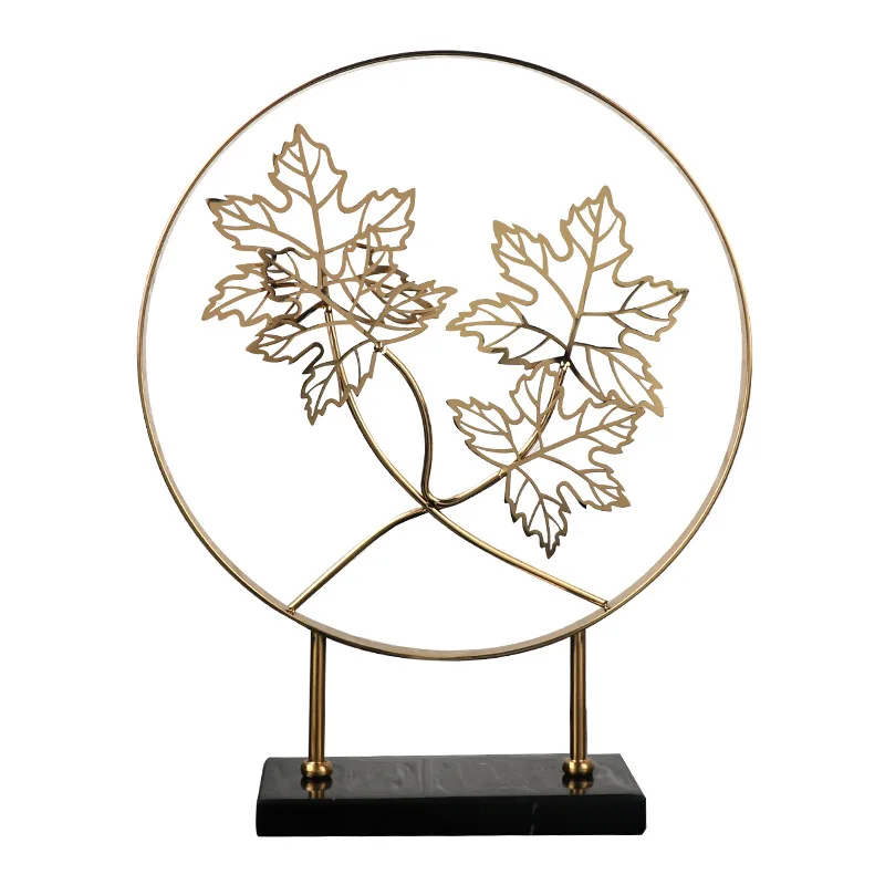 

Chinese Maple Leaf Circle Light Luxury Plant Ornament Office Entrance Decoration Crafts