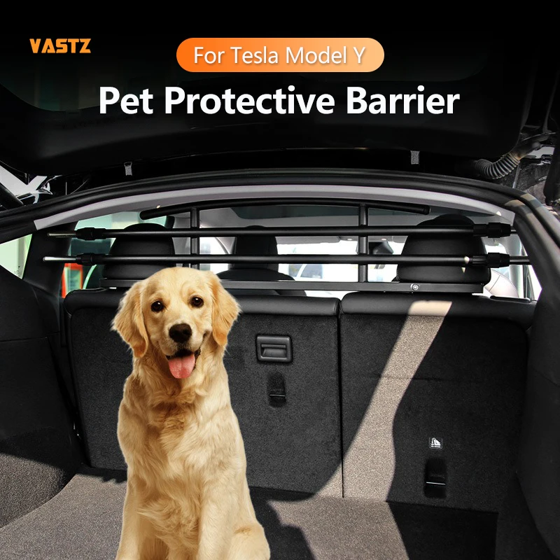 VASTZ Car Pet Barrier Divider Gate Heavy-Duty Stainless Steel Divider Gate for Car Cargo Area for Tesla Model Y 2022 2023 2024