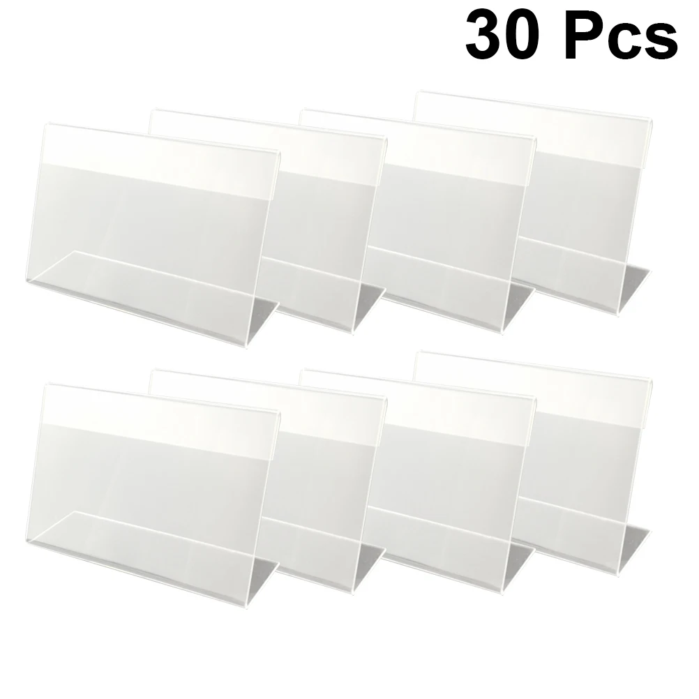 

30 Pcs Acrylic Price Tag Supermarket Tabs Retail Rack Shelf Display Stand Clear