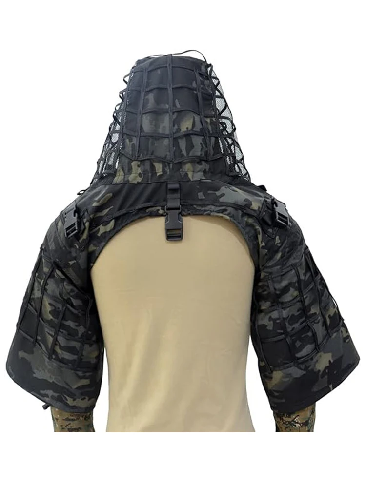 Ghillie-Anzug, taktischer Scharfschützmantel, Viper-Kappen, Jagdmantel, Material und Farbe optional, Tarnkleidung für Airsoft-Paintball – Detail 10
