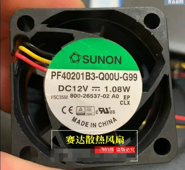 

SUNON PF40201B3-Q00U-G99 DC 12V 1.08W 40x40x20mm 3-Wire Server Cooling Fan