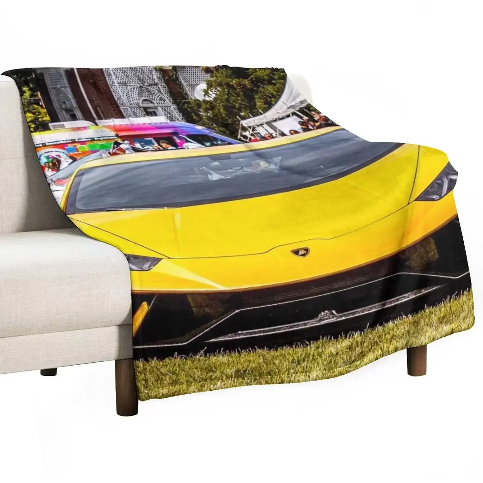 

Yellow Huracan Throw Blanket Portable Lightweight Blanket for Travel Camping