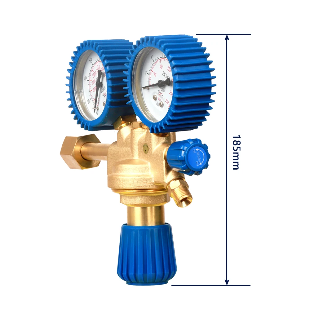 Imagem -03 - Argônio Oxigênio o2 Acetileno Regulador de Pressão Redutor Reduzir Mig Tig Medidor de Fluxo de Gás Latão Sólido Soldagem Fit Tocha Corte