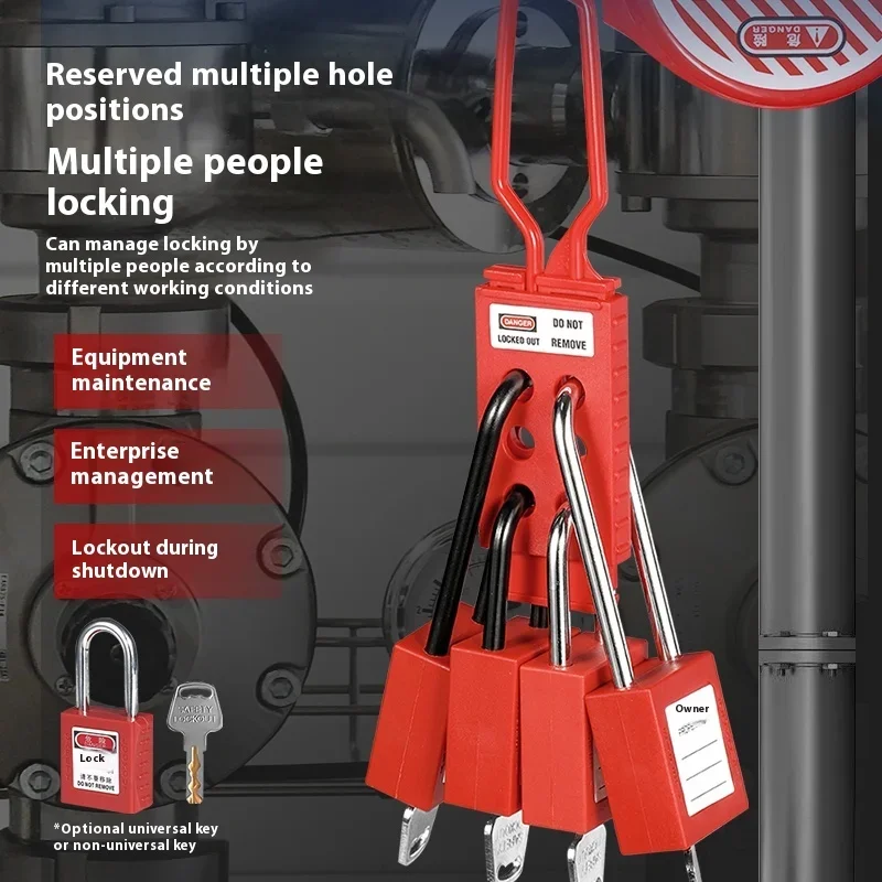 Steel Aluminum Insulated Industrial Safety Hasp Lock Expansion Hook Expander Six-hole Row Lock Aluminum Brand Interlocking