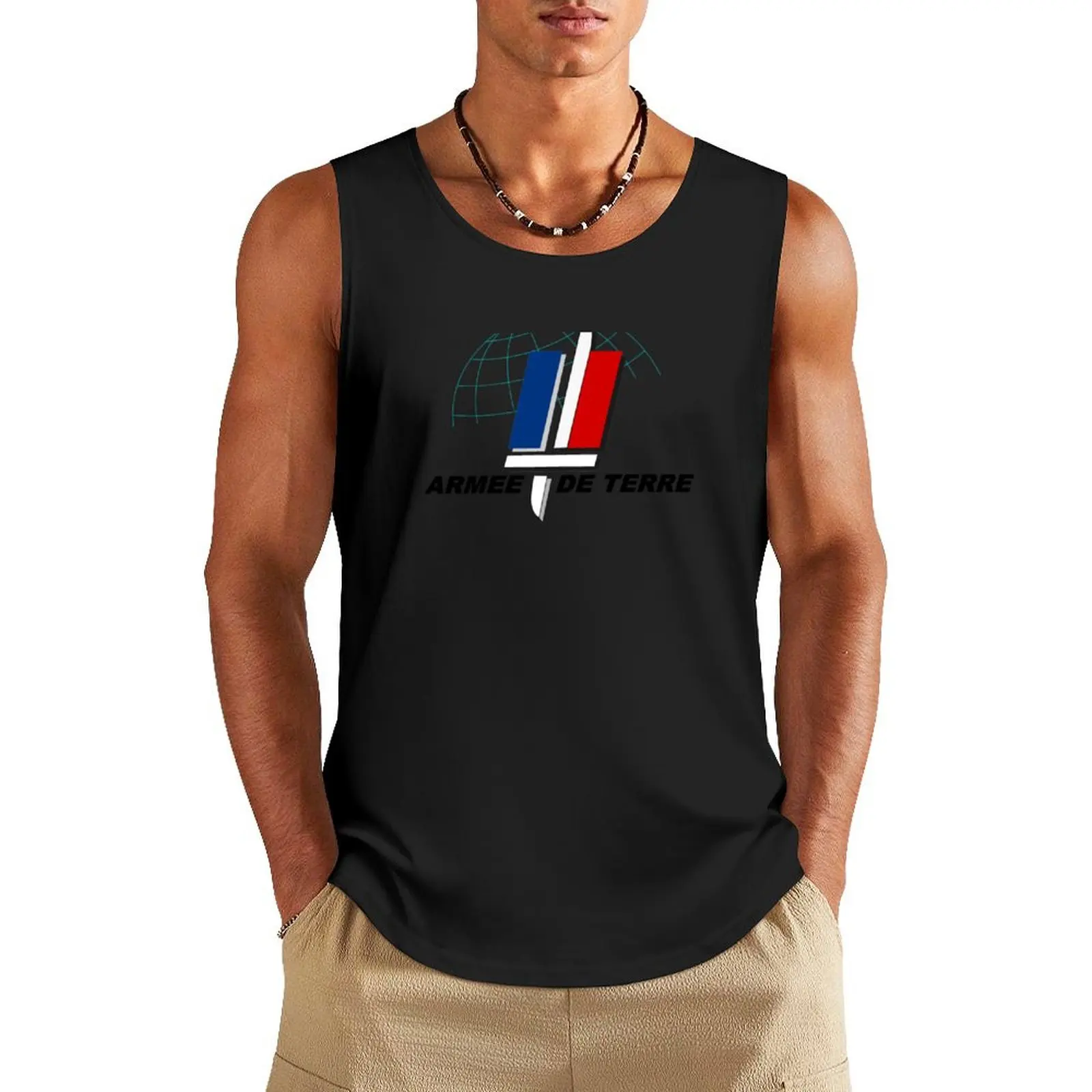 

French army Armée de terre Tank Top t-shirts for Men's gym anime gym Male clothes