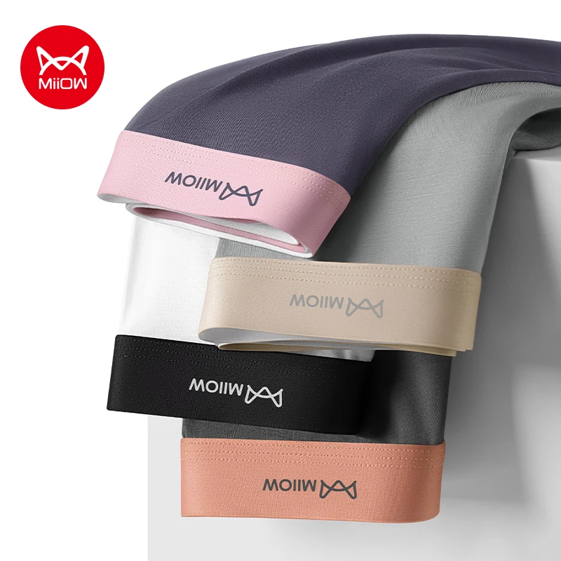 

MiiOW 3Pcs Men Underwear Boxers 10A Antibacterial Crotch Mens Underpants Breathable Men's Panties Silky Soft Man Boxers Briefs