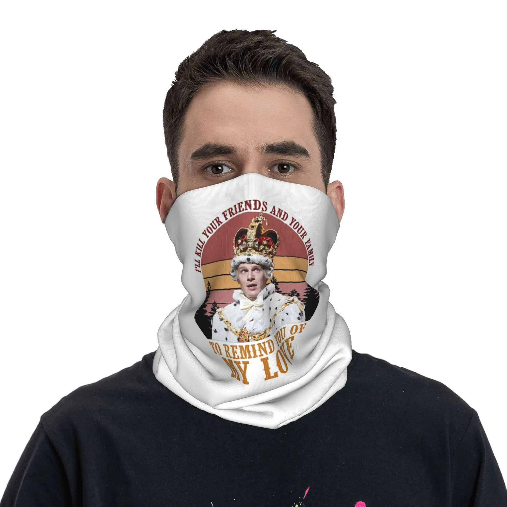 King George Hamilton I'll Kill Your Friends And Your Family Bandana Neck Gaiter Printed Wrap Scarf Headwear Hiking Fishing