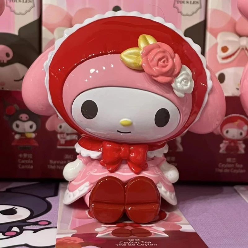 In Voorraad Sanrio Anime Figuur Mijn Melodie Kullomi Schattige Pop Roos En Earl Serie Blind Box Model Speelgoed Desktop Collectie Cadeau