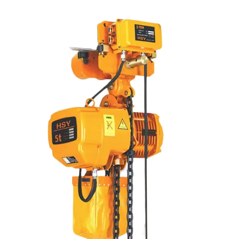 5T Industrial Electric Hoist with Sports Car Single/Double Chain Running Crane 220V/380V Chain Crane