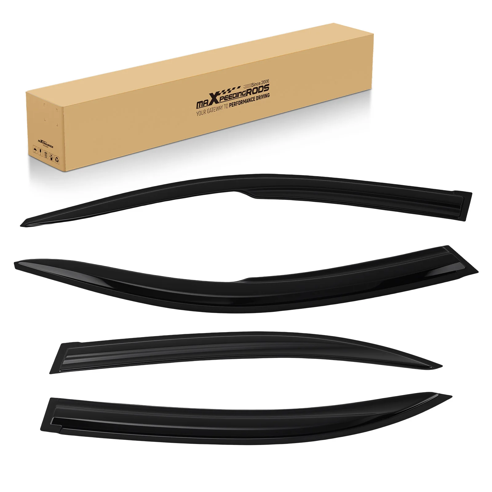 

4PC Window Visor Rain Guard for Honda Civic 4Door 01-05 Black Wind Deflectors