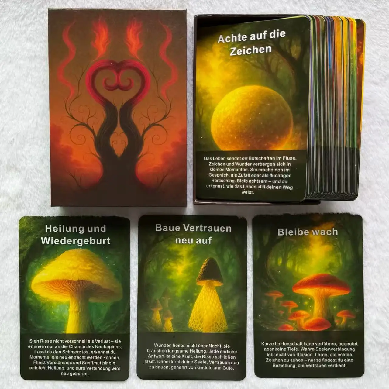 

Немецкие карты Oracle, 48 карточек Oracle с шепот из грибов, направляющие направления повседневной жизни и мышление ответа, 12*8 см, 14+