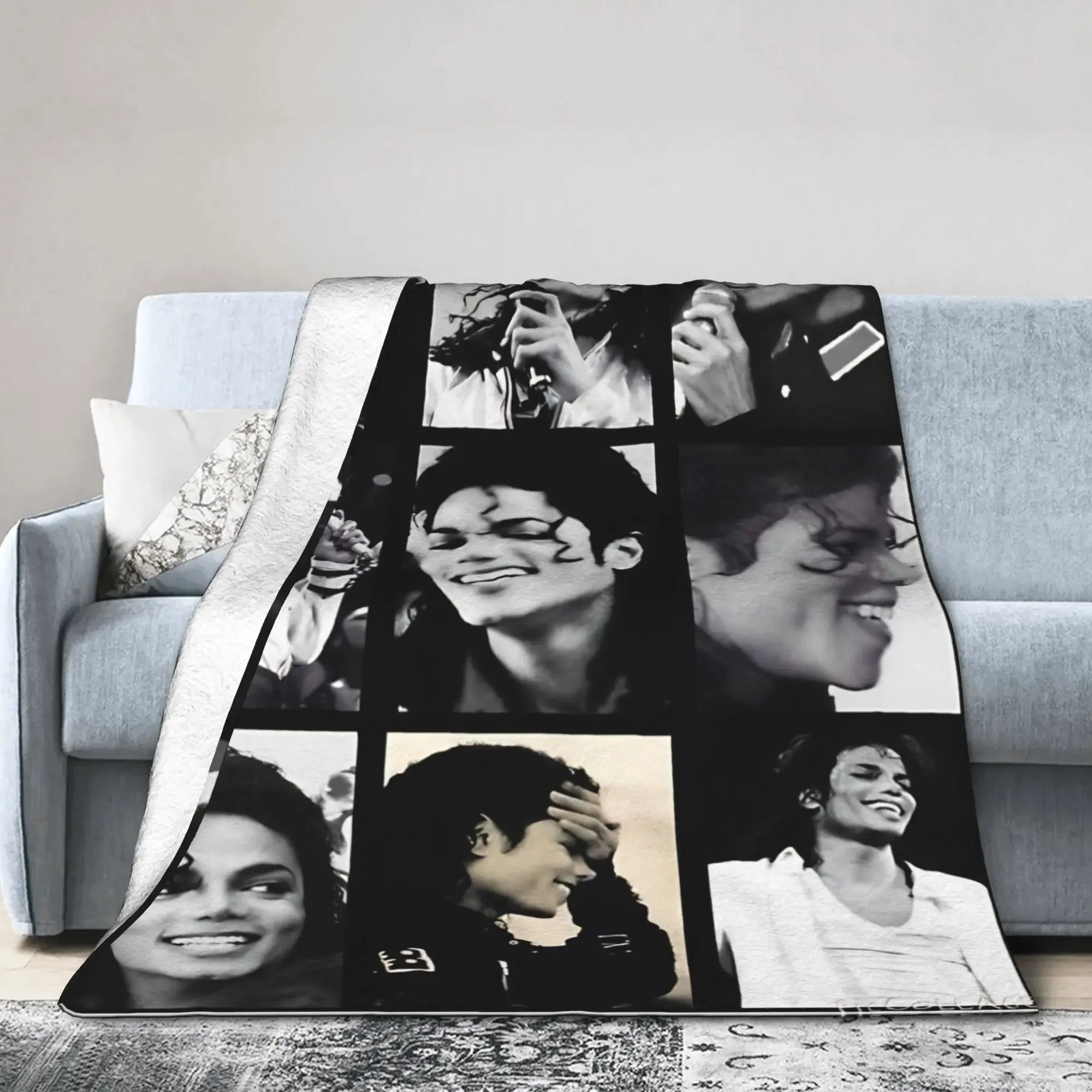Custom MJ Pop King Blanket Plush Throw Blanket Summer Air Conditioning Personalised Ultra-Soft Warm Bedsprea,